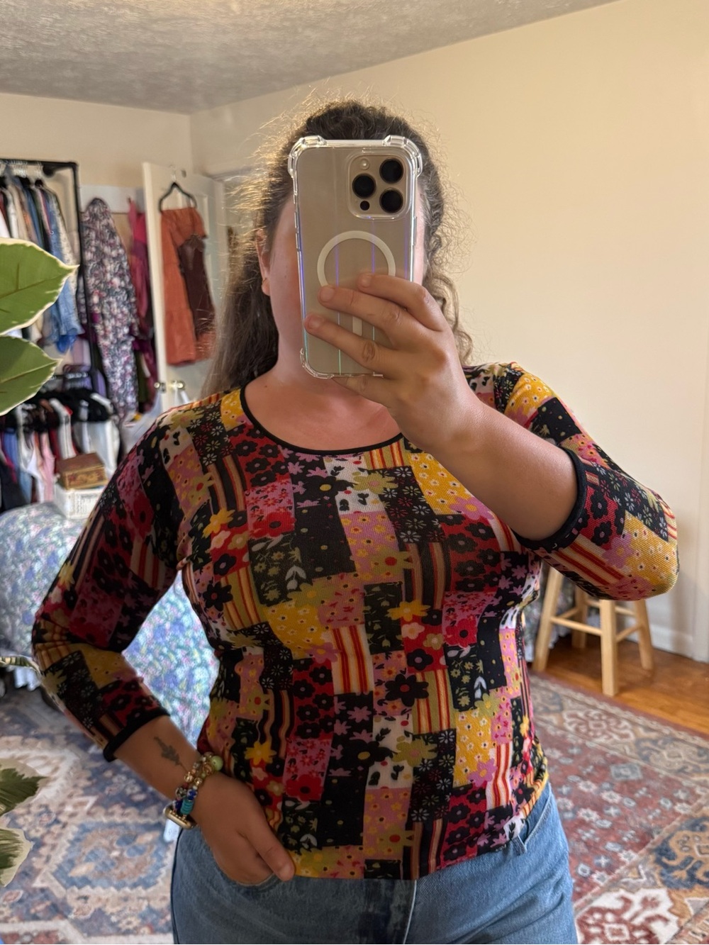 Joseph A vintage floral print long sleeve top
